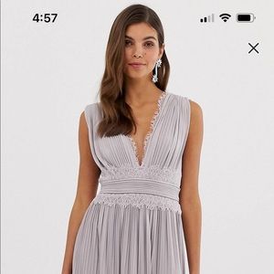 ASOS design premium lace insert midi dress size 6/M